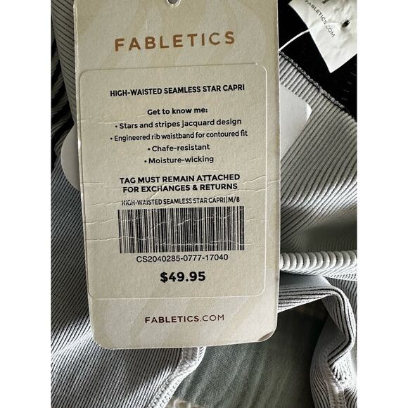 Fabletics High Waisted Compression Leggings Seamless White Star Medium - Picture 5 of 5